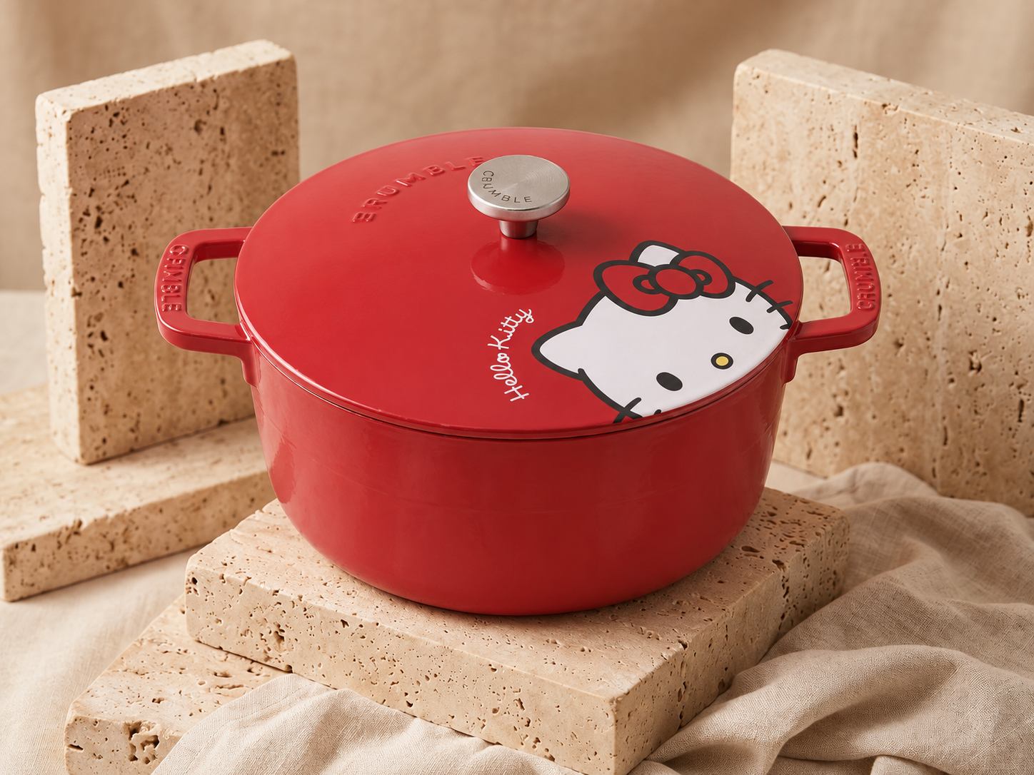 Limited Edition Hello Kitty 26cm Round Dutch Oven | Crumble Cookware