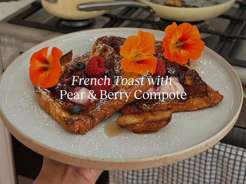French Toast with Caramelised Pear & Berry Compote