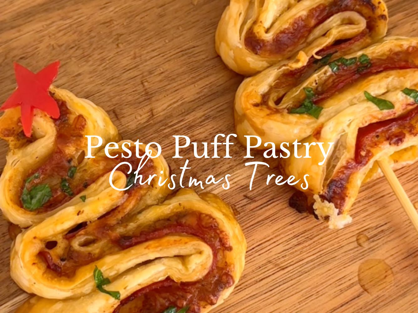 Pesto Puff Pastry Christmas Trees