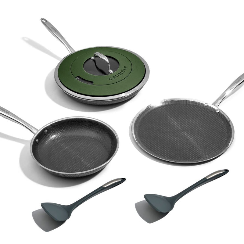 Hybrid Stainless Steel Flip & Fry Set (6-Piece)