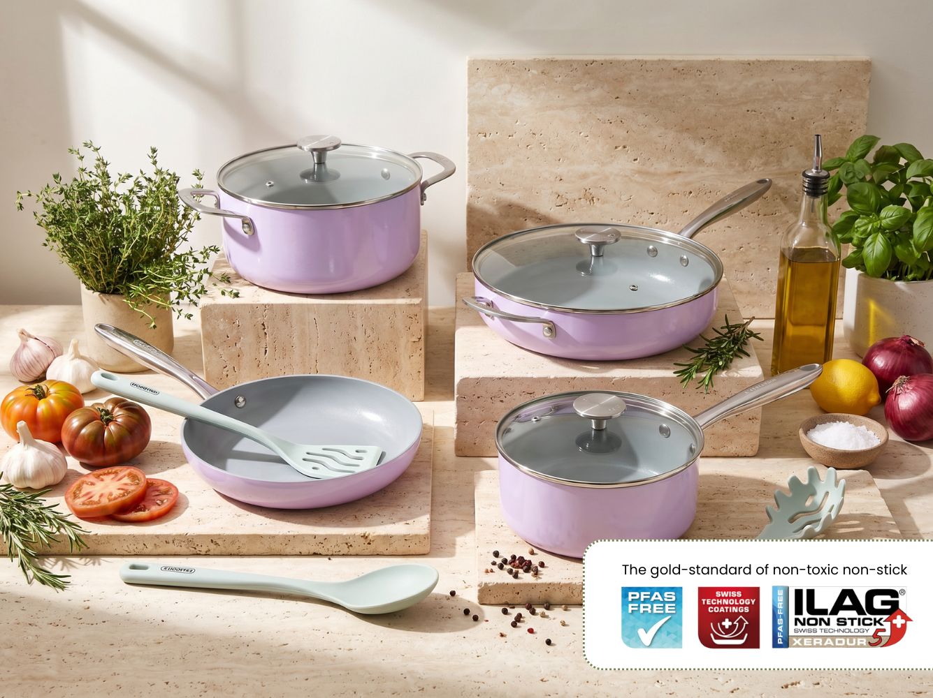 Everyday Non-Stick Set (10-Piece) in Iced Matcha