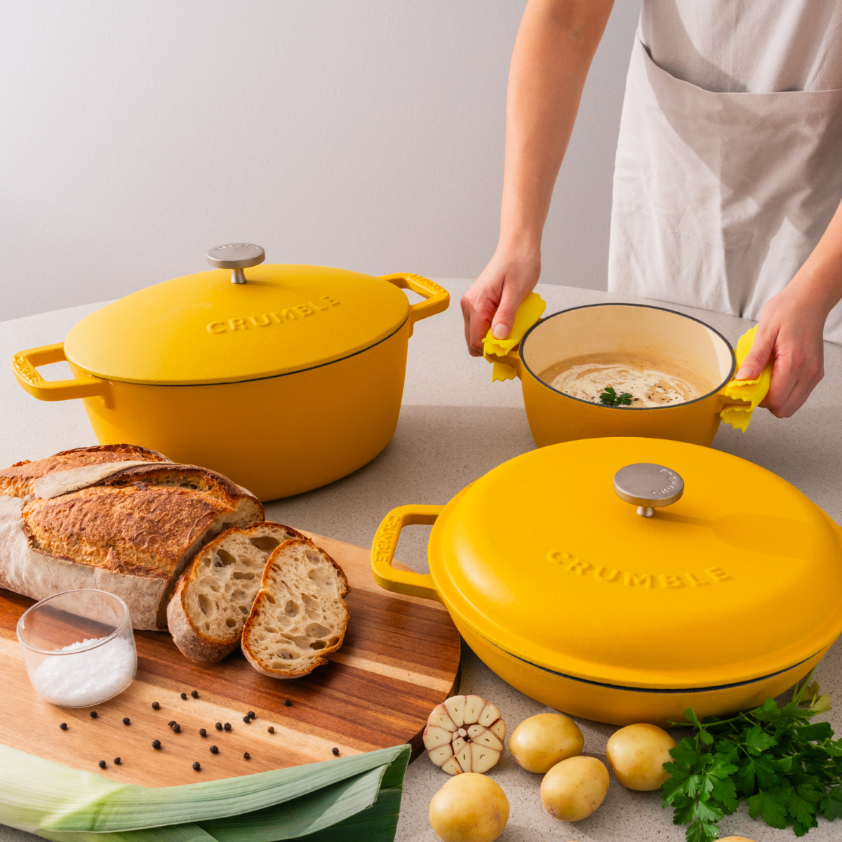 Dutch Oven Blueberry Basque Cheesecake | Crumble Cookware